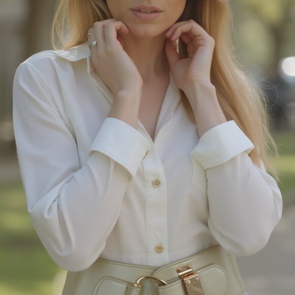 Women Metallic Beige Champagne Belt Hip Waist Elastic Waistband Hook L XL XXL - Picture 8 of 16